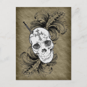 Gotische Skulls und Barockpostkarte Postkarte