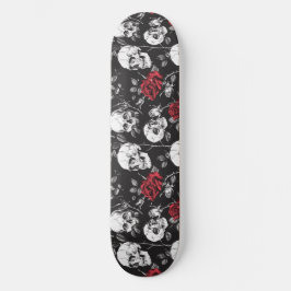 Gotische Skulls und Rose Skateboard