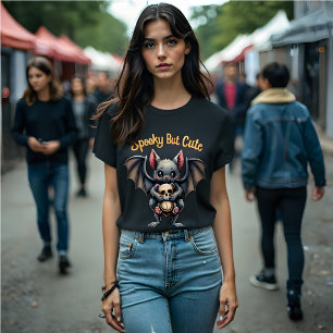 Gotische Spookie, aber Niedliche Fledermaus-Frauen T-Shirt