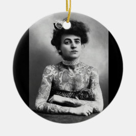 Gotische tätowierte Dame und Stammes- Keramik Ornament