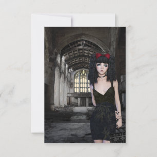 gotische Vampir schwarzes Kleid Mädchen Kirche