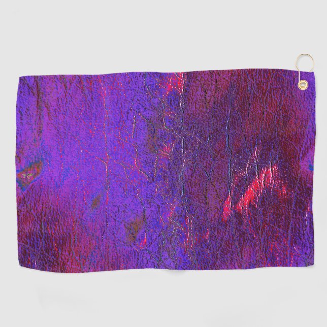 Gotische Veilchen bis rot vergrößertes Leder mit F Golfhandtuch (Horizontal)