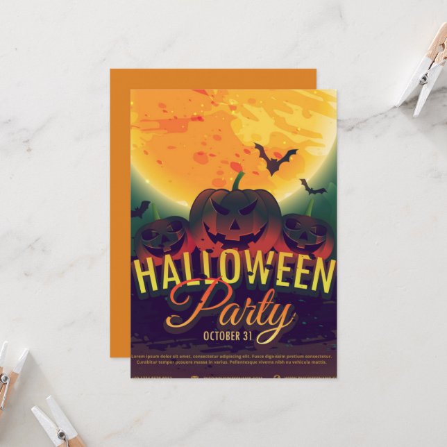 Gotische Vintage Halloween Geburtstagsparty Einladung (Vorderseite/Rückseite Beispiel)