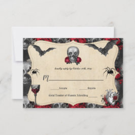 Gotische Vintage Halloween-RSVP-Karte RSVP Karte