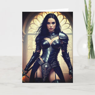 Gotische Warrior Queen Grußkarte! Dankeskarte