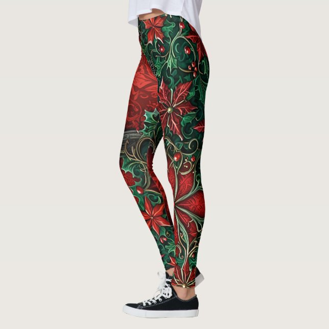 Gotische Weihnachtsbäume Leggings (Links)
