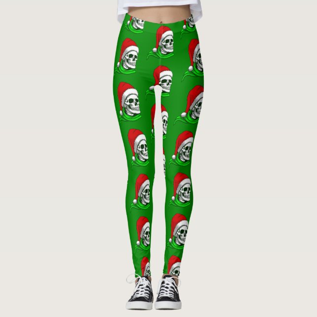 gotische Weihnachtslieder Skelette Leggings (Vorderseite)