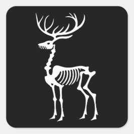 Gotische Weihnachtsrentierskelette Quadratischer Aufkleber