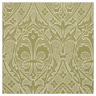 Gotische Wiederbelebung Fleur de Lys - Altes Gold Stoff