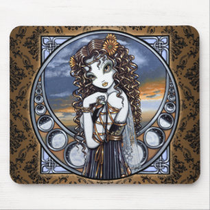 Gotischer Blumen-Mond-feenhafte Kunst Mousepad