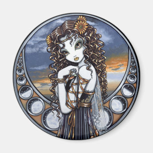 Gotischer Blumen-Mond-feenhafter Kunst-Magnet Magnet