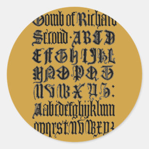 Gotischer Buchstabe-Aufkleber Runder Aufkleber