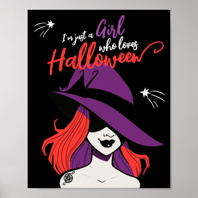 Gotischer Cartoon Hexe, Niedliche Lieben Halloween Poster (Vorne)