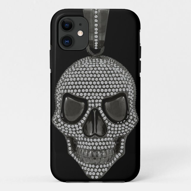 Gotischer Druckdiamant-Schädel Case-Mate iPhone Hülle (Rückseite)