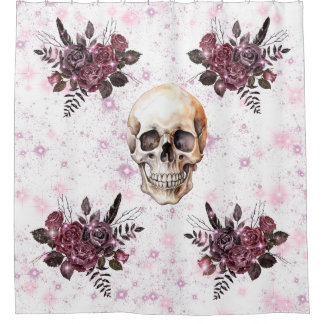 Gotischer Duschvorhang - Möbel, Rose und Glitzer