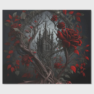 Gotischer Friedhof Rose Garten Geschenkpapier