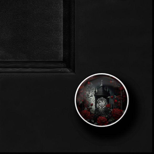 Gotischer Friedhof Rose Garten mit Rot und Schwarz Keramikknauf (Von Creator hochgeladen)