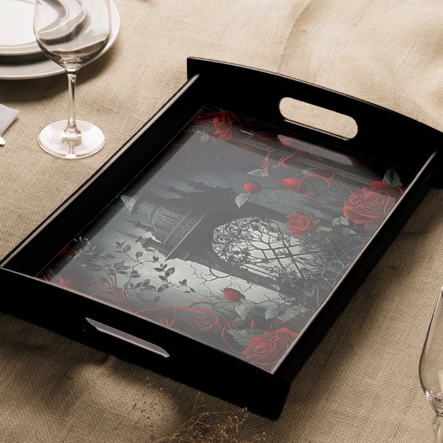 Gotischer Friedhof Rose Garten mit Rot und Schwarz Seidenpapier (Von Creator hochgeladen)