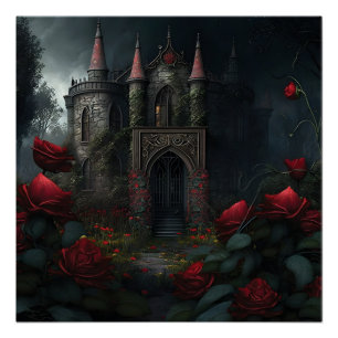 Gotischer Friedhof Rose Garten Poster