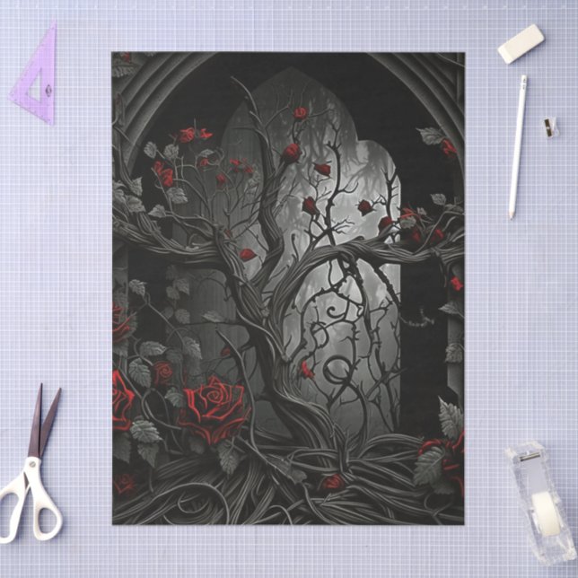 Gotischer Friedhof Rose Garten Seidenpapier (Basteln)