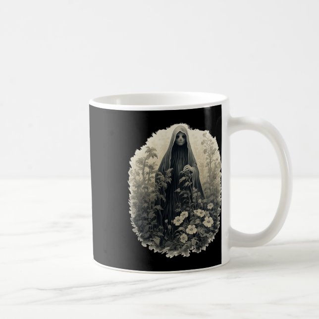 Gotischer Geist im Wald Vintager Blumengast Ha Kaffeetasse (Rechts)