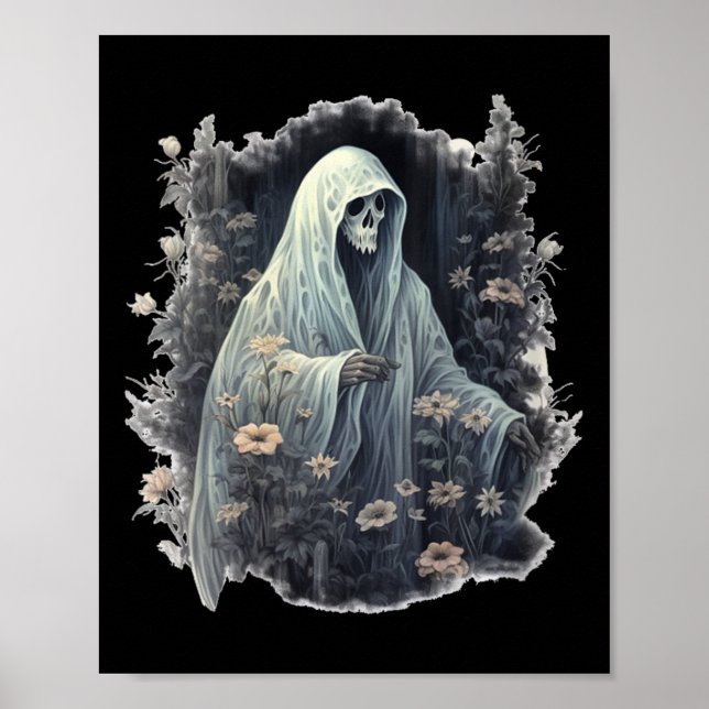 Gotischer Geist im Wald Vintager Blumengast Ha Poster (Vorne)