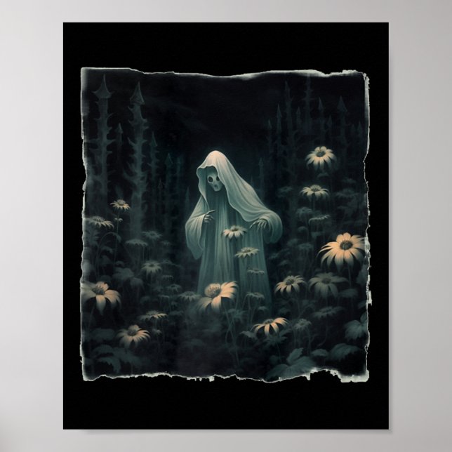 Gotischer Geist im Wald Vintager Blumengast Ha Poster (Vorne)
