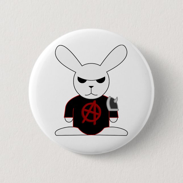 Gotischer Häschen-Bruno-Knopf Button (Vorderseite)