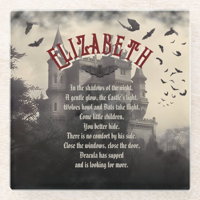 Gotischer Horror Draculas Spuk Castle Halloween Glasuntersetzer (Vorderseite)