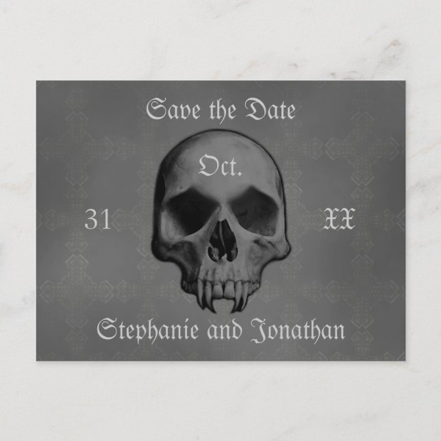 Gotischer Horror | Save the Date Hochzeit Ankündigungspostkarte (Vorderseite)