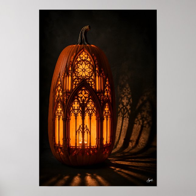 Gotischer Kathedralenkürbis Poster (Vorne)
