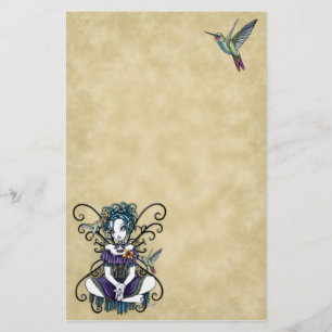 Gotischer Kolibri-feenhaftes Kunst-Briefpapier Briefpapier