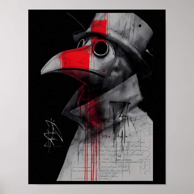 Gotischer Pestdoktor Trash Polka Poster (Vorne)