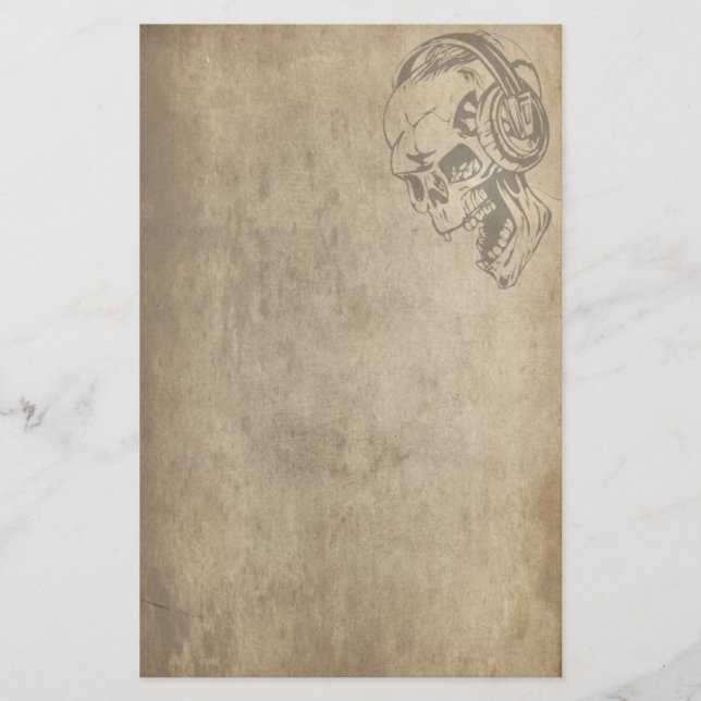 Gotischer Schädel Briefpapier (Vorderseite)
