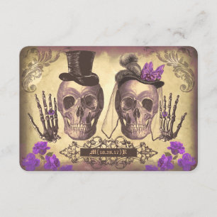 Gotischer Schädel-Tag der toten Hochzeit RSVP Karte
