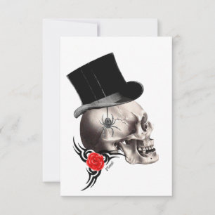 Gotischer Schädel und Tätowierungsstil der Rose