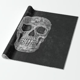Gotischer Schmutz-Schädel Schwarzweiss Geschenkpapier
