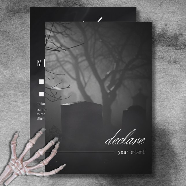 Gotischer Schwarz-weißer Friedhof bis zum Tod kein RSVP Karte (Gothic Black White Cemetery Until Death No Dinner RSVP Card)