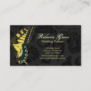 gotischer schwarzer gelber Schmetterling Visitenkarte