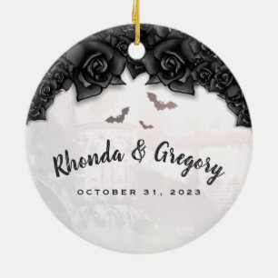 Gotischer schwarzer Rosen-u. Keramik Ornament