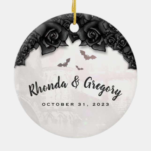 Gotischer schwarzer Rosen-u. Keramik Ornament (Hinten)