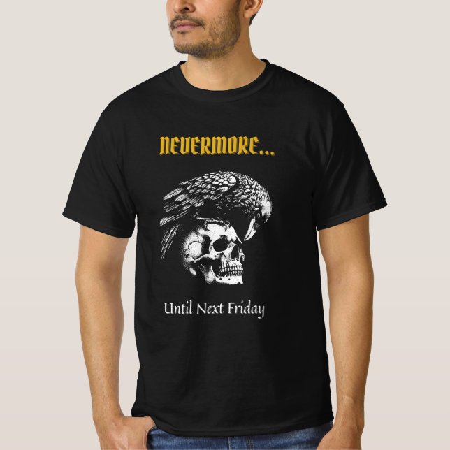 Gotischer Spaß mit Raven und Skull T-Shirt (Vorderseite)
