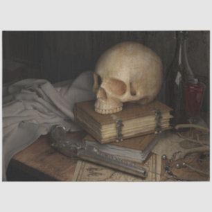 Gotischer Stil Stillleben mit Skull Seidenpapier