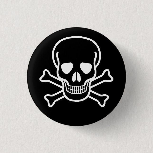 GOTISCHER TOTENKOPF MIT KREUZBEINEN BUTTON (Vorderseite)