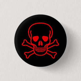 GOTISCHER TOTENKOPF MIT KREUZBEINEN BUTTON