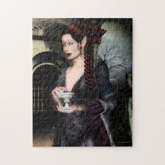 Gotischer Vampir und Mausoleum Puzzle