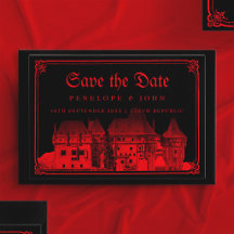 Gotischer Vampirburg Rand Schwarz Rot Hochzeit