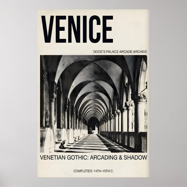 Gotischer venezianischer Plakat Venedig Arkadenarc (Vorne)