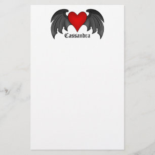 Gotischer winged Herz Valentinstag Briefpapier