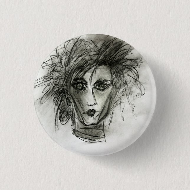 Gotisches Abzeichen-Kunst-Button Edward Halloween Button (Vorderseite)